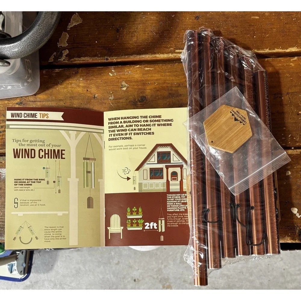 NEW Wind Chime Wailua UpBlend Outdoors Copper Red Open Box